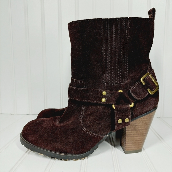 Women's Suede Ankle Boots - Picture 1 of 11